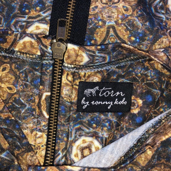 Torn by Ronny Kobo Psychedelic Print Mini Dress S - Picture 5 of 5